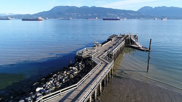 Jericho Beach Pier - From Air (drone)